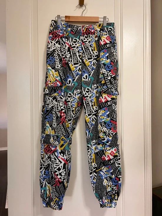 ✨💙 90s Vintage Bold Streetwear Graphic Cargo Pants 💫♥️ - Picture 12 of 13